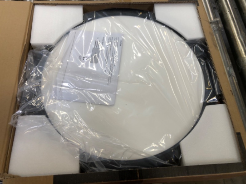 Photo 2 of 18 Inch LED Round Flat Panel Light, Black, 32W, 3200lm, 3000K/4000K/5000K CCT Selectable, 120°Beam Angle, Dimmable Edge-Lit Flush Mount Ceiling Light Fixture - ETL Listed 18 inch Black.1