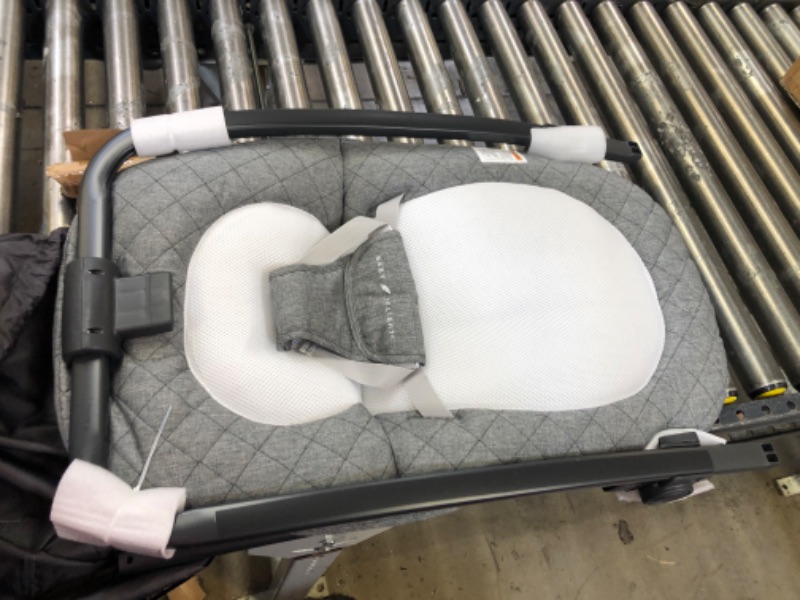 Photo 2 of Baby Delight Aura Deluxe | Portable Baby Bouncer for Infants | Baby Rocker | Quilted Charcoal Tweed Grey