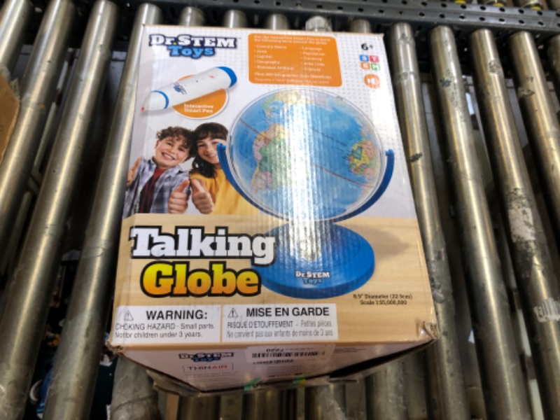 Photo 4 of Dr. STEM Toys Talking World Globe with Interactive Stylus Pen and Stand, Colorful Map for Early Learning and Teaching - Includes Trivia, Q&A, and Music - 9 Inches in Height, Ages 6+