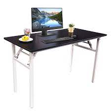 Photo 1 of Halter Folding Desk 47" Modern Computer Table for Adults and Young Adults, Brown,
