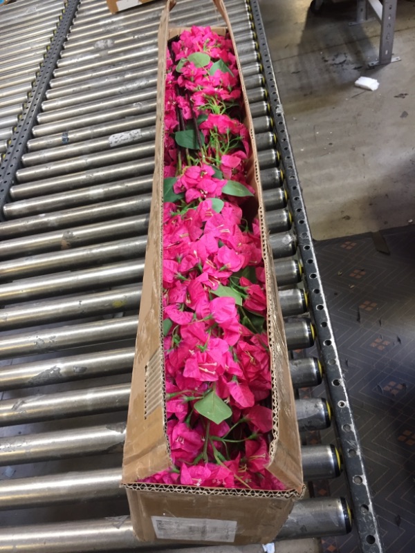 Photo 2 of  Bulk Artificial Bougainvillea Silk Flowers Branches Long Plant Stems 45" for Wedding Centerpieces, Bussiness Decoration Project, Indoor & Outdoor Decoration (Hot Pink - )