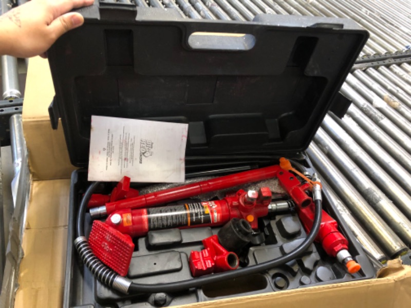 Photo 3 of BIG RED T70401S Torin Portable Hydraulic Ram: Auto Body Frame Repair Kit with Blow Mold Carrying Storage Case, 4 Ton (8,000 lb) Capacity, Red