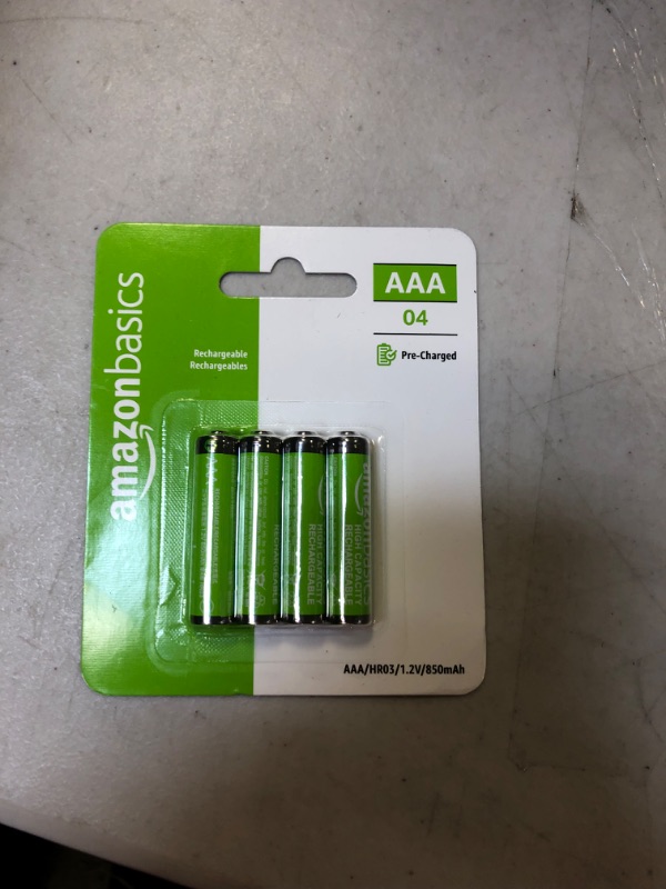 Photo 2 of Amazon Basics AAA High-Capacity Rechargeable Batteries, 4 Count (Pack of 1)