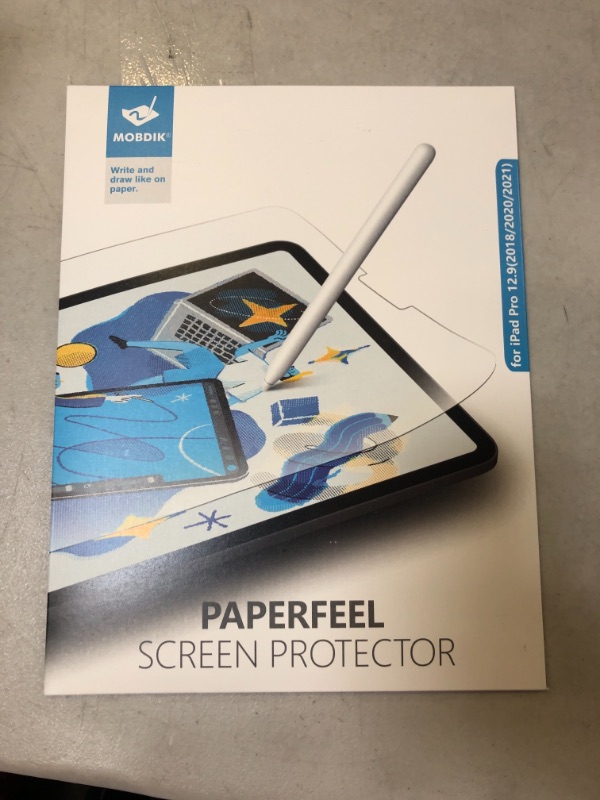 Photo 1 of MOBDIK [3+2PACK] Paperfeel Screen Protector Compatible with iPad Pro 12.9 (2022 & 2021 & 2020, 6th & 5th & 4th Generation) with Camera Lens Protector, Anti-Glare, Matte Film for Writing, Compatible with Apple Pencil - Camera Lens Protector Transparent
