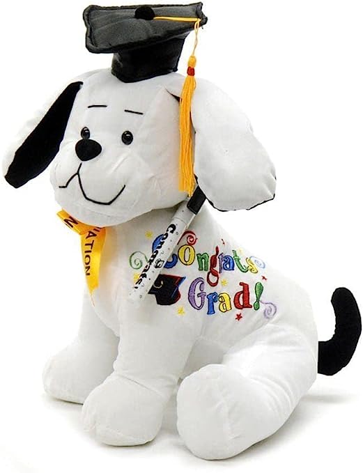 Photo 1 of 8 Pcs Graduation Autograph Stuffed Animal 2023 Autograph Dog to Sign with Marking Pen Ballpoint Pen and Plastic Pen Holder Graduation Gifts for Graduate Student Party Favor