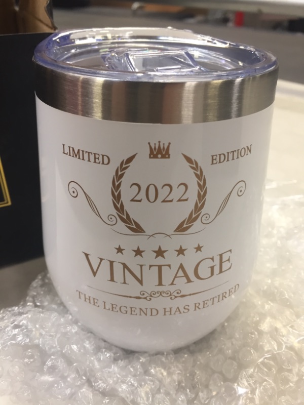 Photo 2 of 2022 Retirement Gifts for Men Women-Funny Retirement Gifts Idea-The Legend Has Retired Happy Retirement Decorations Gift Wine Tumbler,2022 Retired Gifts for Dad,Mom,Him,Her,Grandma/pa,Boss,Coworkers 2022 White