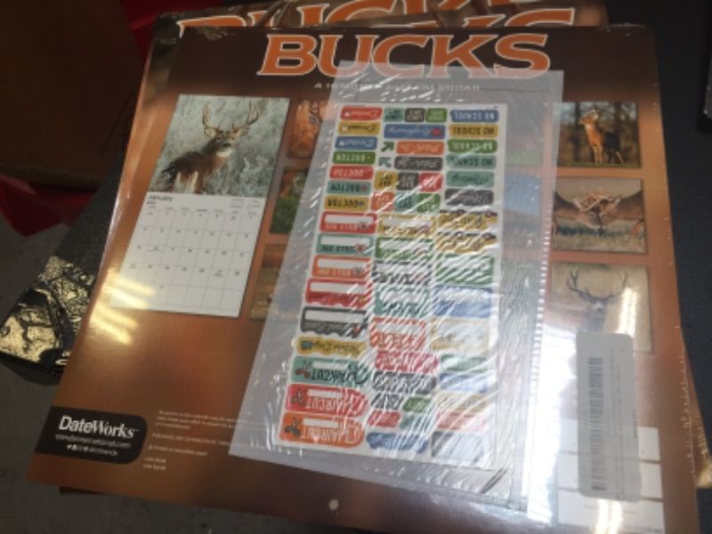 Photo 3 of Trophy Bucks Calendar 2023 -- Deluxe 2023 Bucks Wall Calendar Bundle with Over 100 Calendar Stickers (White Tailed Deer Gifts, Office Supplies)