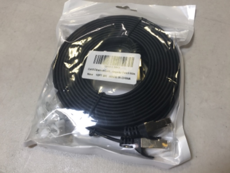 Photo 1 of Cat 8 Ethernet Cable 10 Ft 2 Pack Cat8 Internet Cable Flat Gigabit High Speed Shielded RJ45 LAN Cable for PS4, Xbox, Router, Modem, Gaming, White 10FT White