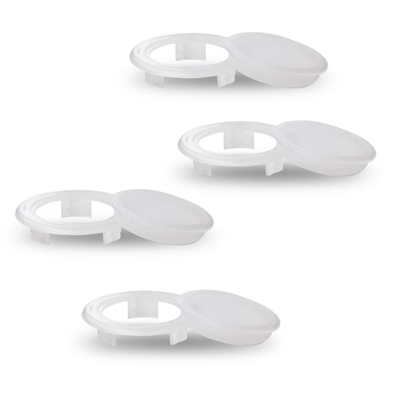 Photo 1 of ZSHIYUIO Patio Table Umbrella Hole Ring Clear Plastic Hole Ring and Cap Set for Garden Cafe Office (4 Sets)
