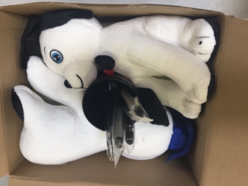 Photo 2 of 12 Inch Graduation Autograph Stuffed Animal 2023 White Smooth Fabric Stuffed Toy with Congrats Grad Plush Autograph Stuffed Animal with Black Marking Pen for Graduate Student Party (Canvas Dog)
