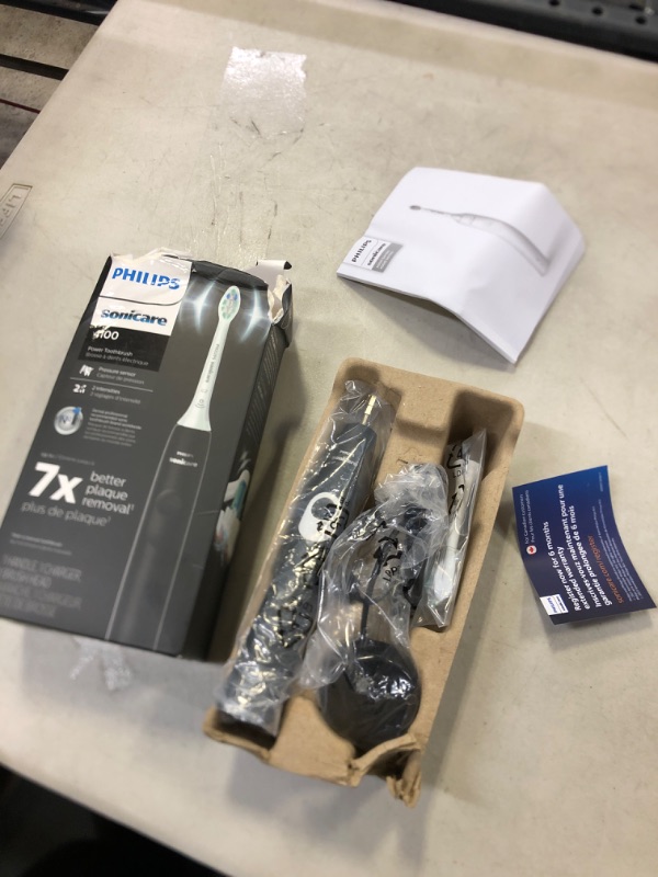 Photo 2 of PHILIPS Sonicare 4100 Power Toothbrush, Rechargeable Electric Toothbrush with Pressure Sensor, Black HX3681/24
OPEN BOX ITEM 
