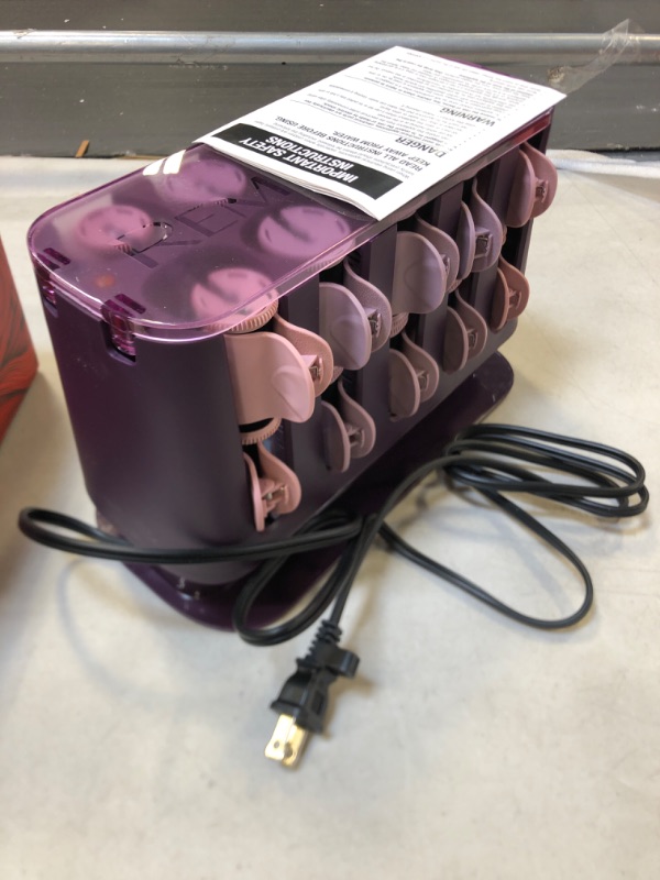 Photo 1 of REMINGTON Pro Hair Setter with Thermaluxe Advanced Thermal Technology, 20 Electric Hot Rollers, 8 Medium (1") Rollers & 12 Large (1 ¼") Rollers, Purple
OPEN BOX ITEM