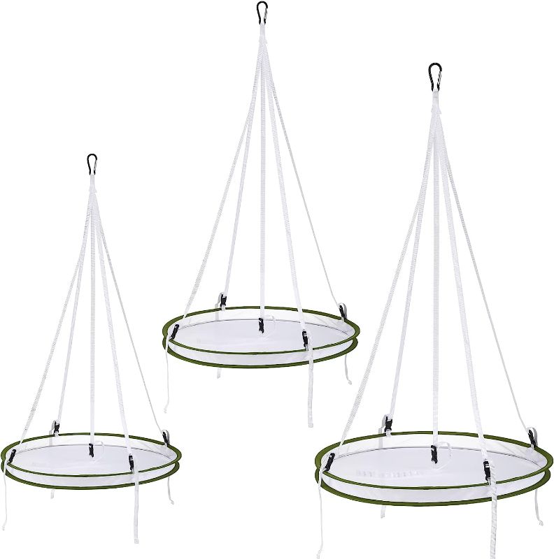 Photo 1 of 3 Pcs Bird Seed Hoop Catcher for Outdoor Bird Feeders Hanging Bird Feeder Platform Tray for Attracting Bird for Yard Garden Outside Backyard Decoration, 5.5, 6.5, 8.5 inch, in 3 Sizes