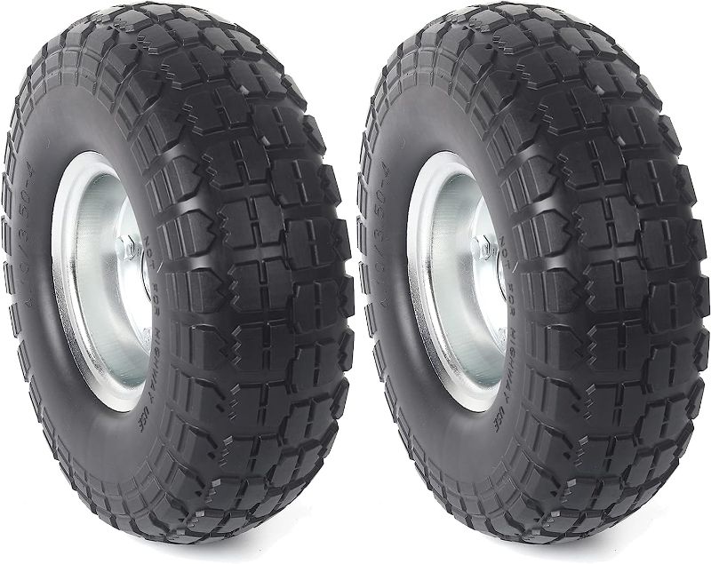 Photo 1 of (2-Pack) AR-PRO 10-Inch Solid Rubber Tires and Wheels 