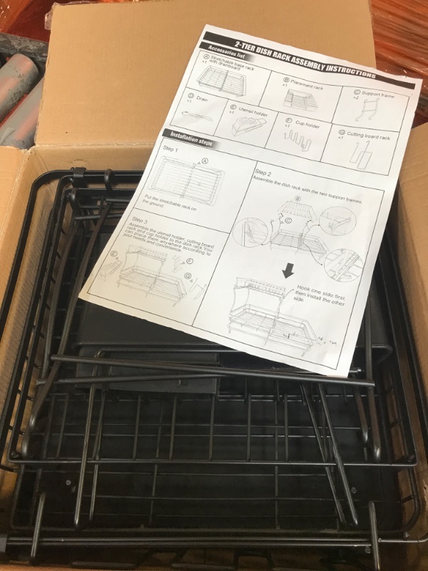Photo 2 of 2 Tier Dish Rack Assembly - Black