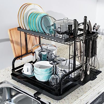 Photo 1 of 2 Tier Dish Rack Assembly - Black