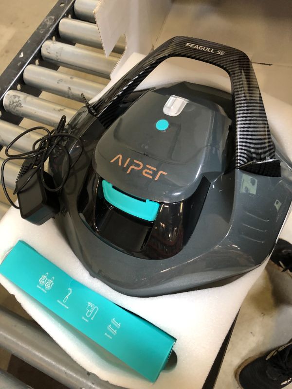 Photo 3 of (2023 Upgrade) AIPER Seagull SE Cordless Robotic Pool Cleaner, Pool Vacuum Lasts 90 Mins, LED Indicator, Self-Parking, Ideal for Above/In-Ground Flat Pools up to 40 Feet - Gray