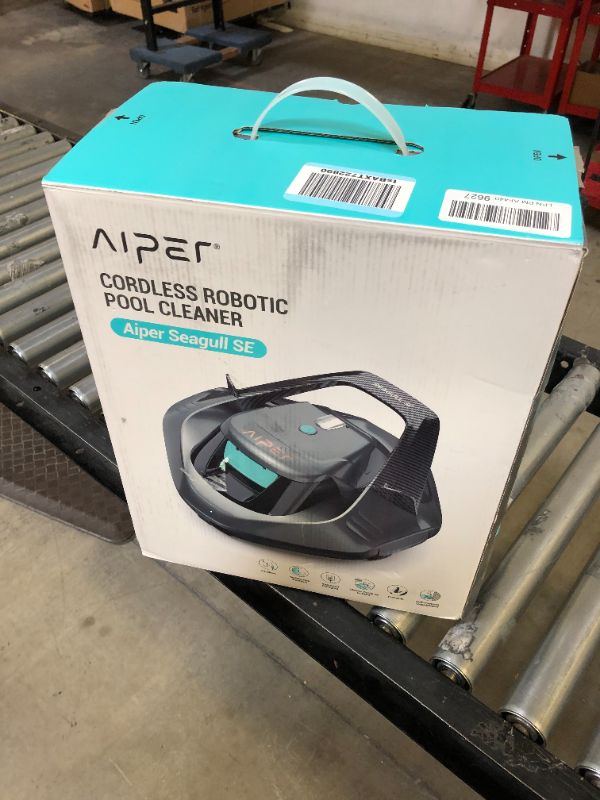 Photo 2 of (2023 Upgrade) AIPER Seagull SE Cordless Robotic Pool Cleaner, Pool Vacuum Lasts 90 Mins, LED Indicator, Self-Parking, Ideal for Above/In-Ground Flat Pools up to 40 Feet - Gray