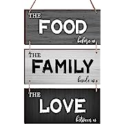 Photo 1 of  Bless Our Food Family Love Kitchen Wall Decor Inspirational Wall Plaques Motivational Wooden Wall Hangings