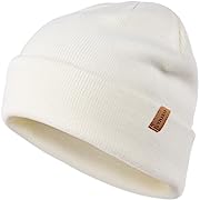 Photo 1 of FURTALK  White Beanie for Men Women Cuffed Thick Knitted Unisex Winter Hat Beanies Skull Cap