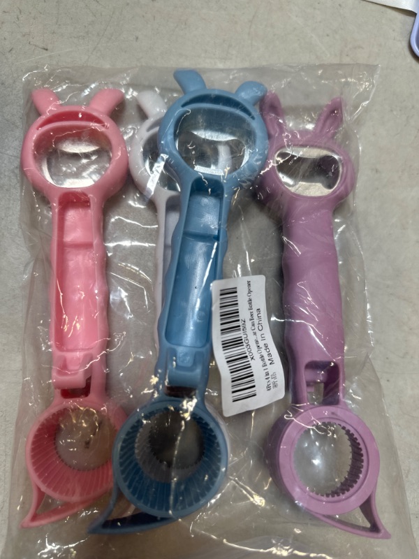 Photo 2 of 4 in 2 Multi Function New Can Opener Bottle,Can opener,Multi Kitchen Tool for Jelly Jars,Wine,Beer and other,Bottle Opener to Protect the Nail Use for Children(4pcs)