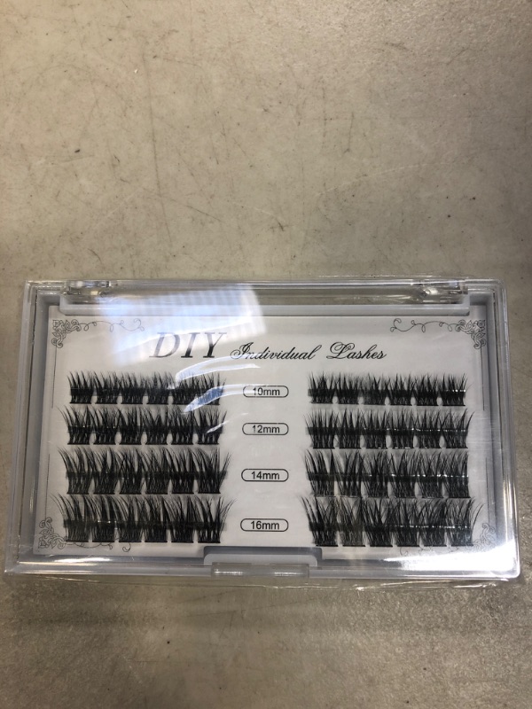 Photo 2 of 240pcs-10D Individual Lashes Natural Cluster Lashes 9-14mm Mixed Pack /10 Roots/ C Curl /0.1mm Thickness / Faux Mink Diy individual cluster Eyelash Extensions (MIX-9-14mm, 10D single lashes) C Curl 10D Cluster Lashes