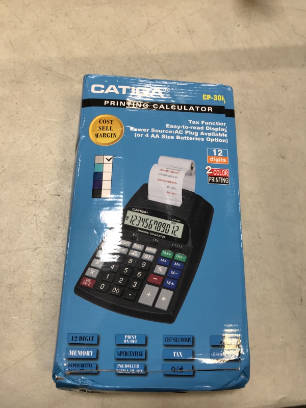 Photo 2 of CATIGA New & Upgraded 2023 Printing Calculator Adding Machine 10 Key, Desktop Home Office Calculator with Paper Roll Print Out, Accounting Business Finance 1) Black Pro