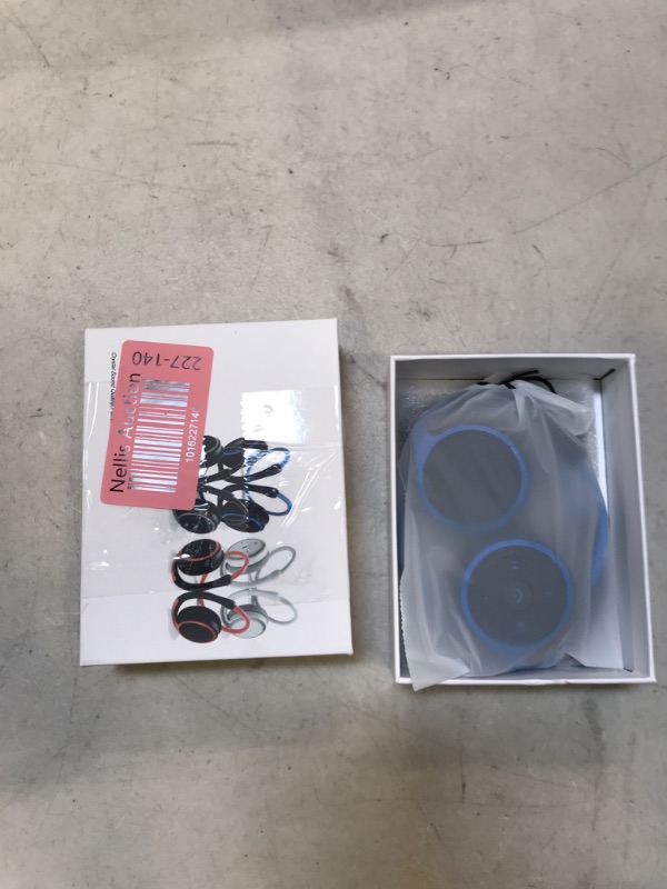 Photo 2 of Small Bluetooth Headphones Wrap Around Head - Sports Wireless Headset with Built in Microphone and Crystal-Clear Sound, Foldable and Carried in The Purse, and 12-Hour Battery Life, Blue