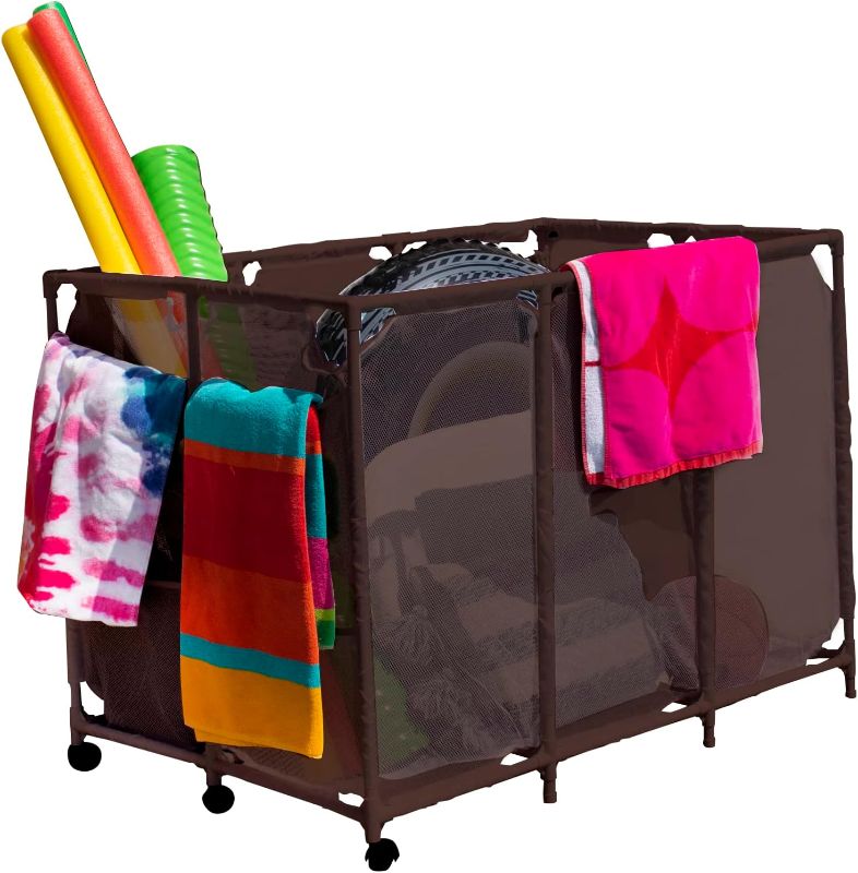 Photo 1 of 
Essentially Yours Pool Noodles Holder, Toys, Floats, Balls and Floats Equipment Mesh Rolling Storage Organizer Bin