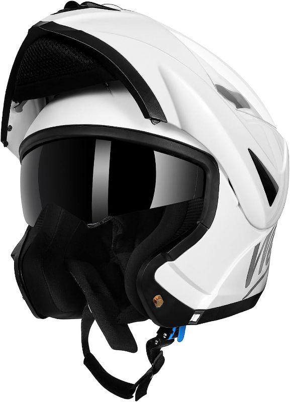 Photo 1 of Westt Dirtbike Helmets for Men - ATV Helmets for Adults Motorcycle - Motorcycle Helmets Dual Visor Liftable Chin Full Face Snowmobile DOT Helmet(M/White Torque)
Size: M (22.44-22.83 in)

