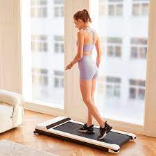 Photo 1 of 1.5 HP Electric Portable Treadmill Walking Flat Machine Slim Treadmill Under Desk with Remote Control &Installation-Free, UMAY Fitness-White
