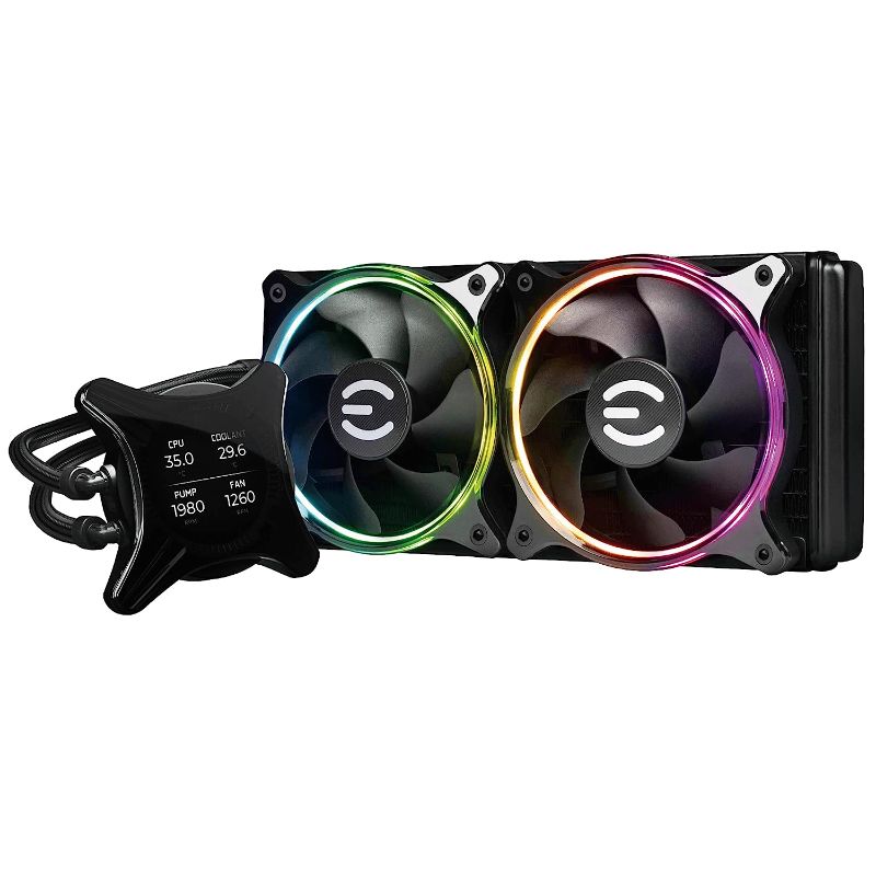 Photo 1 of EVGA CLC 360mm All-in-One LCD CPU Liquid Cooler, 3X 120mm PWM ARGB Fans, Intel, AMD, 5 YR Warranty, 400-HY-CX36-V1 360mm CLCx