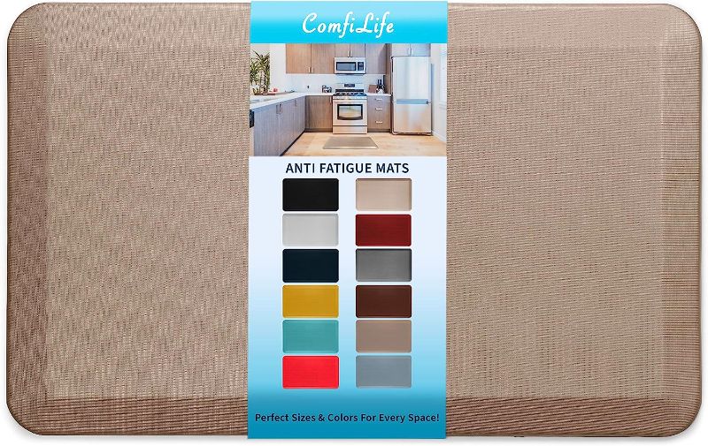 Photo 1 of ComfiLife Anti Fatigue Floor Mat – 3/4 Inch Thick Perfect Kitchen Mat, Standing Desk Mat – Comfort at Home, Office, Garage – Durable – Stain Resistant – Non-Slip Bottom (20" x 32", Rose Gold)
