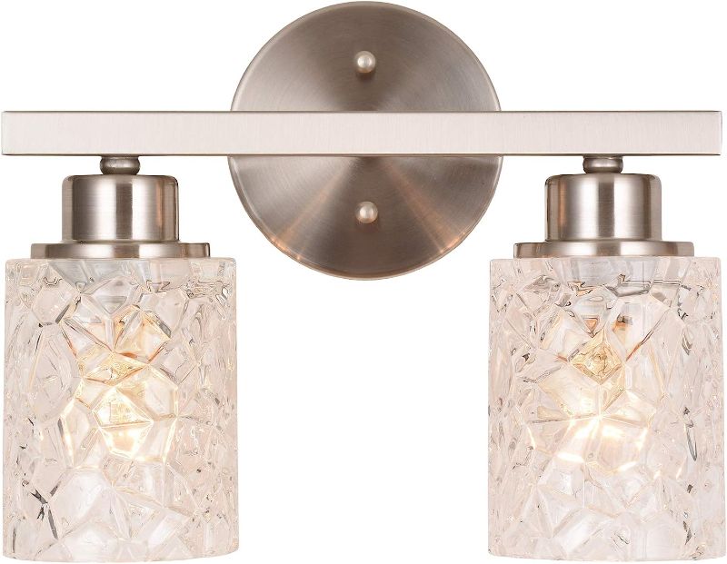 Photo 1 of ALICE HOUSE 12.2" Vanity Lights, 2 Light Wall Sconce Lighting, Brushed Nickel Bathroom Lights Over Mirror, Bathroom Lighting AL9082-W2
