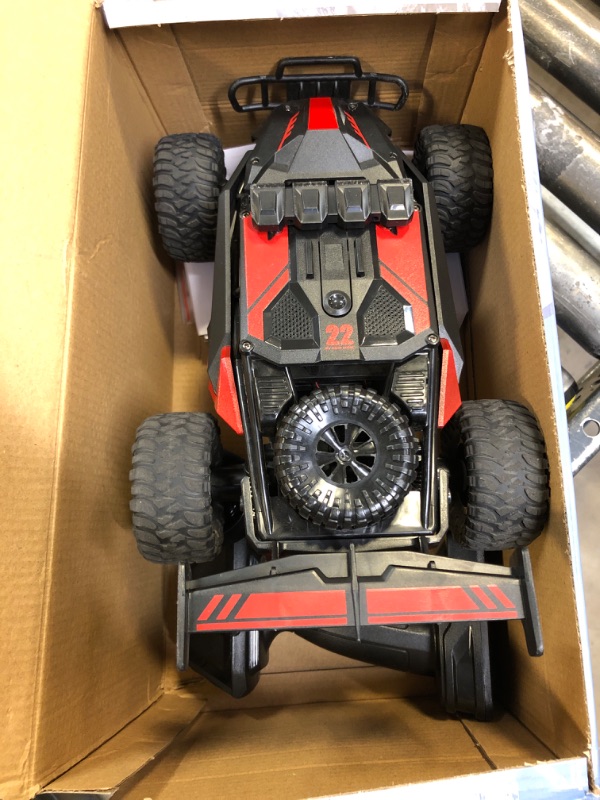 Photo 1 of BLUEJAY Remote Control Car - 2.4GHz High Speed 33KM/H RC Cars Toys, 1:12 RC Monster Trucks Offroad Hobby RC Truck Toys with LED Headlight and Rechargeable Battery Gift for Adults Boys 8-12 Kids Burgundy Red