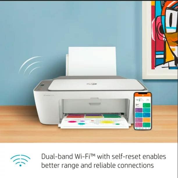 Photo 1 of HP DeskJet 2723e All-in-One Wireless Color Inkjet Printer?Print Scan Copy - LCD Display, 4800 x 1200 dpi, 9 Months Free Instant Ink WiFi, Bluetooth, W/Silmarils Printer Cable Media Size
