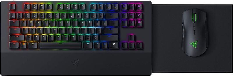Photo 1 of Razer Turret Wireless Mechanical Gaming Keyboard & Mouse Combo for PC, Xbox One, Xbox Series X & S: Chroma RGB/Dynamic Lighting - Retractable Magnetic Mouse Mat - 40hr Battery, Classic Black

