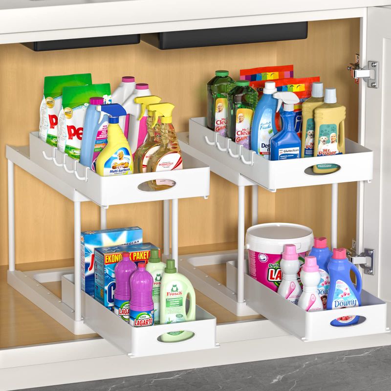 Photo 1 of *ONLY 1* AOJIA Double Sliding Under Sink Organizers and Storage, 2 Tier Pull Out Cabinet Organizer Storage