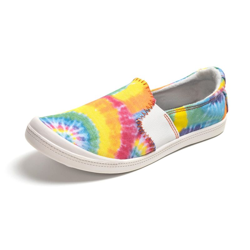 Photo 1 of [Size 10] FUNKYMONKEY Women's Canvas Slip On Shoes Casual Flats Comfort Sneakers 10 Rainbow