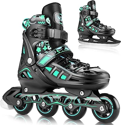 Photo 1 of Hikole Inline Skates for Adult Women and Men,Adjustable 2-in-1 Female Roller Skates Blades,Outdoor Beginner Fitness Skates for Youth 9.0 / 10.5
OPEN BOX ITEM 