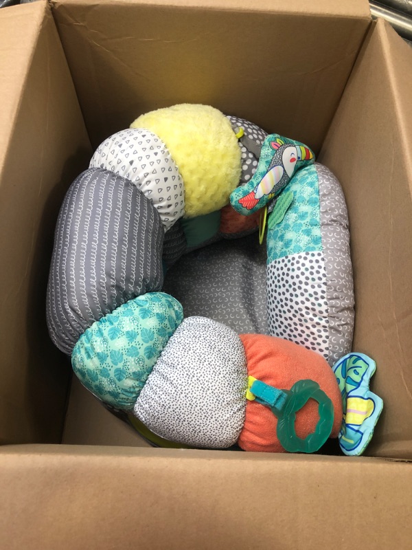 Photo 2 of Infantino 2-in-1 Tummy Time & Seated Support - Pillow Support for Newborns and Older Babies, with Detachable Support Pillow and Toys, for Development of Strong Head and Neck Muscles Toucan