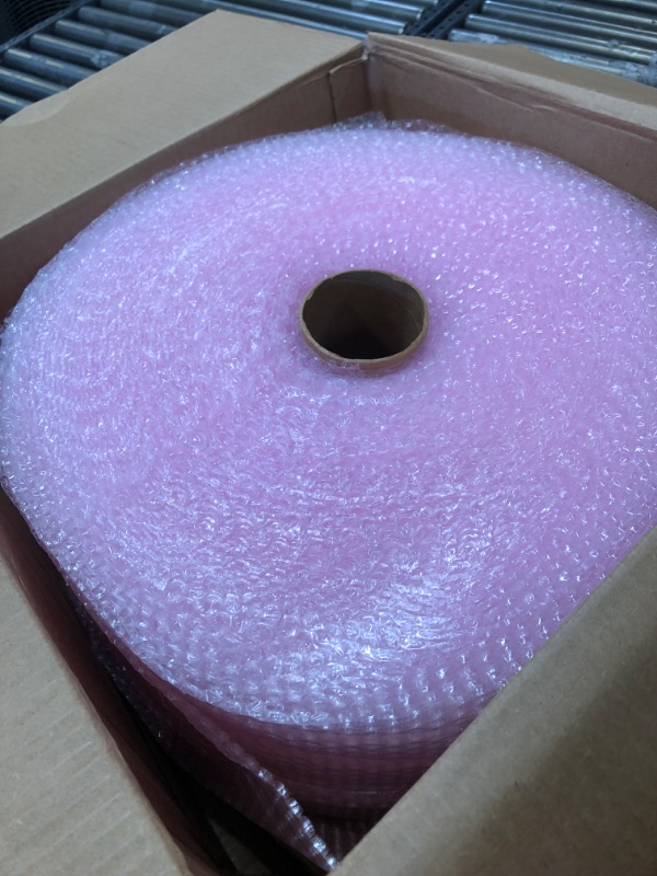 Photo 2 of Small 3/16-Inch Pink Anti-Static Bubble Cushioning Wrap Roll, 175-Foot by 12-Inches Wide, 12-Inch Perforated, BUBPINK12175