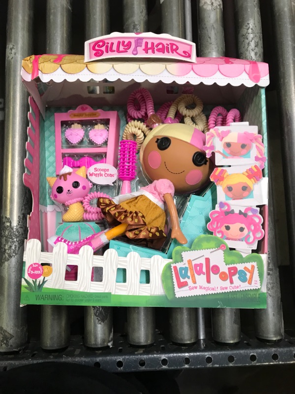 Photo 2 of Lalaloopsy Silly Hair Doll- Scoops Waffle Cone Doll and Pet Cat, 13" Ice Cream Multicolor Hair Styling Doll & 11 Accessories, Salon Playset- Kids Gifts, Toys for Girls Ages 3 4 5+ to 103 Years Old