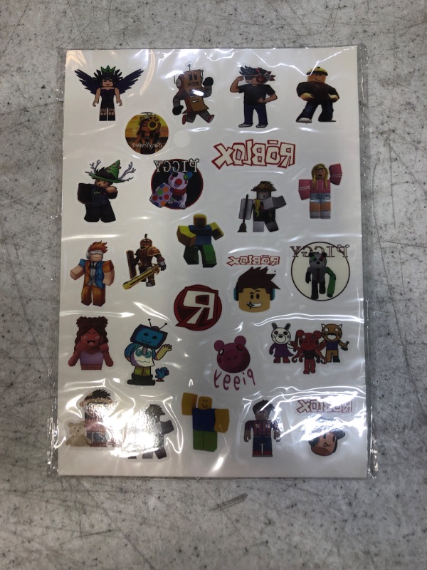 Photo 2 of 4 Sheets Waterproof Temporary Tattoos for Robot Video Game Party Decoration Supplies Favor