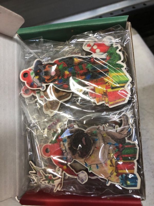 Photo 1 of 14 Pack Christmas Dog Ornament, Christmas Tree Decorations? 2022 Wooden Cute Dog? Xmas Tree Hanging? Sign Statues Decorations, Nativity Party DIY Blessing Puppy Deer Pendant Sculptures Gift