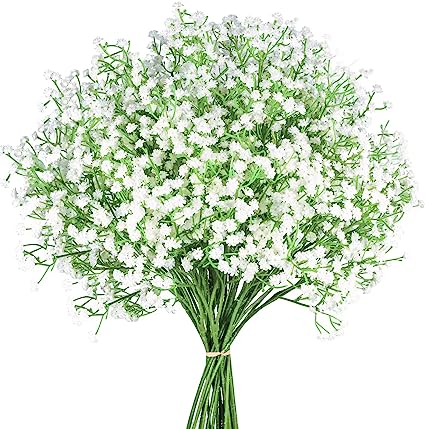 Photo 1 of 20 Pcs Babys Breath Artificial Flowers, Gypsophila Real Touch Flowers for Wedding Party Home Garden Decoration