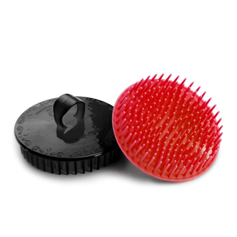 Photo 1 of 2 PACK Aroveea Hair Scalp Brush Dandruff Cleaning Brush Shower Scalp Shampoo Brush Scalp Massager 2CT Red Black? 