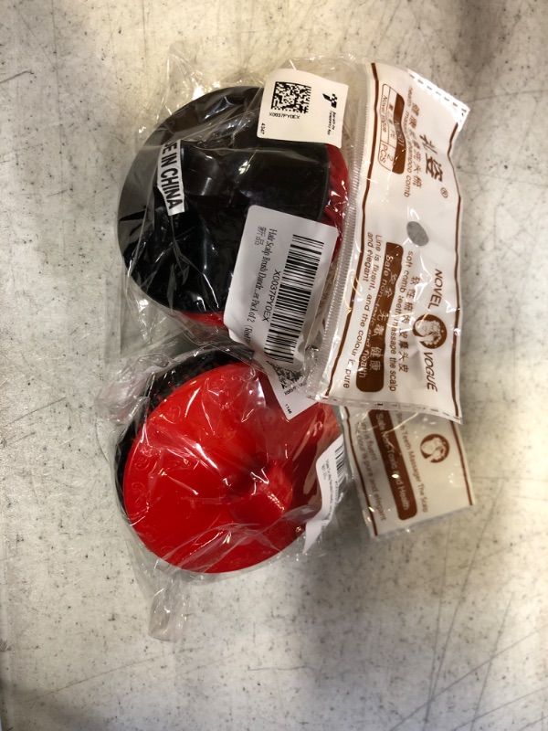 Photo 1 of 2 PACK Aroveea Hair Scalp Brush Dandruff Cleaning Brush Shower Scalp Shampoo Brush Scalp Massager 2CT Red Black? 