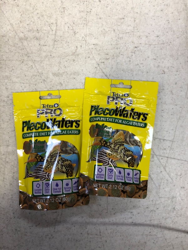 Photo 2 of 2 PACK Tetra PRO PlecoWafers Complete Diet for Algae Eaters Fish Food, 2.12-oz bag 12/24