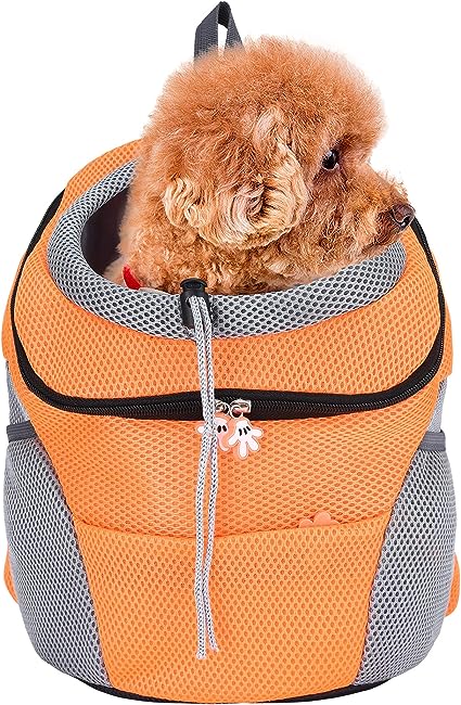 Photo 1 of Mile High Life | Hiking Outdoor Pet Carrier Backpack | Kitty Puppy Cat Carrier | Dog Carrier for Small Dogs | Dog Backpack w Breathable Mesh with Soft Padding(Orange, Medium (Pack of 1))
